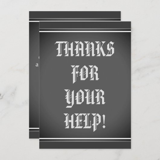  "BEDANKT VOOR UW HULP!" Kaart (Voorkant / Achterkant)