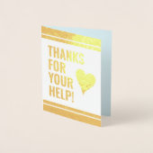 "BEDANKT VOOR UW HULP!" Wenskaart Folie Kaarten (Voorkant)