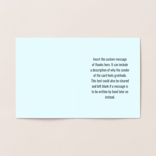 "BEDANKT VOOR UW HULP!" Wenskaart Folie Kaarten (Binnen)