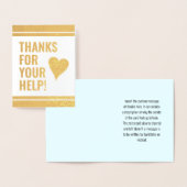 "BEDANKT VOOR UW HULP!" Wenskaart Folie Kaarten (Display)