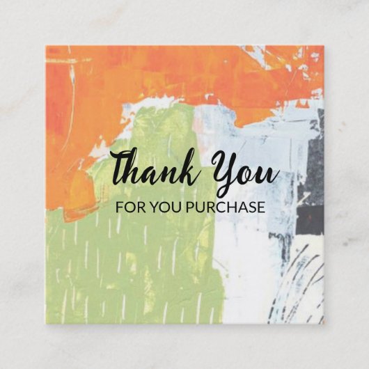 Bedankt voor uw Kaart voor aankoop Vierkante Visitekaartje (Voorkant)