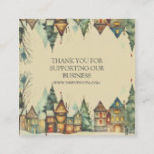 Bedankt voor uw kerstaankoop vierkante visitekaartje (Achterkant)