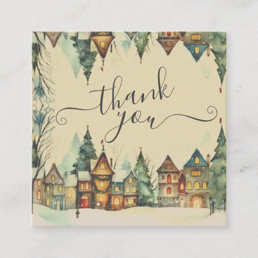 Bedankt voor uw kerstaankoop vierkante visitekaartje (Voorkant)