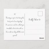 Bedankt voor uw komst Aangepaste naam & boodschap Briefkaart (Achterkant)