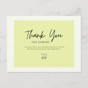 Bedankt voor uw komst briefkaart