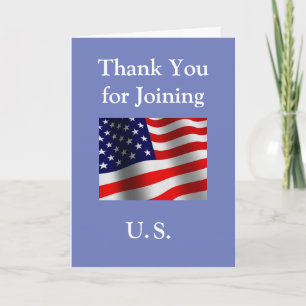 "Bedankt voor uw komst naar de VS" New American Ci Bedankkaart