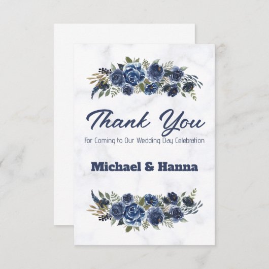 Bedankt voor uw komst naar onze trouwdag (Voorkant / Achterkant)