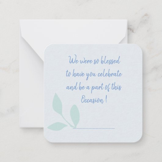 Bedankt voor uw komst notitiekaartje (Achterkant)