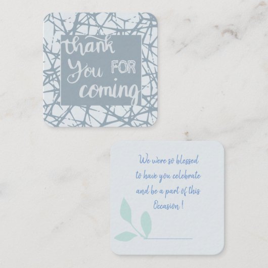 Bedankt voor uw komst notitiekaartje (Voorkant / Achterkant)