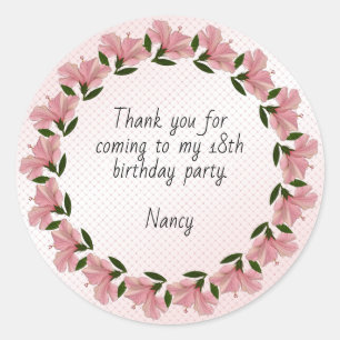 Bedankt voor uw komst - Pink Hibiscus Foto Ronde Sticker