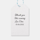bedankt voor uw komst voeg naam tekst bericht toe cadeaulabel (Achterkant)