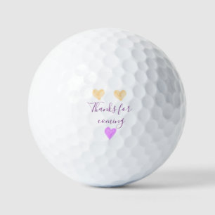bedankt voor uw komst voeg naam tekst oranje paars golfballen