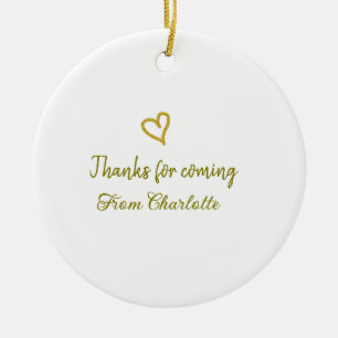 bedankt voor uw komst voeg naam toe tekst bericht keramisch ornament