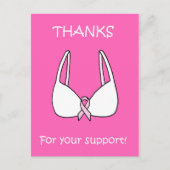 Bedankt voor uw roze lintje voor ondersteuning briefkaart (Voorkant)