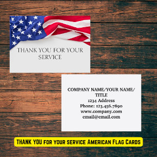BEDANKT voor uw service American Flag Kaarten