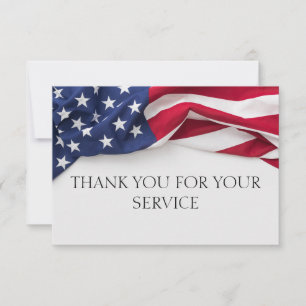 BEDANKT voor uw service American Flag Kaarten