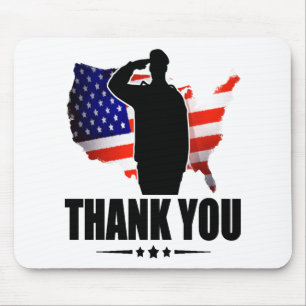 Bedankt voor uw Service American Flag Muismat