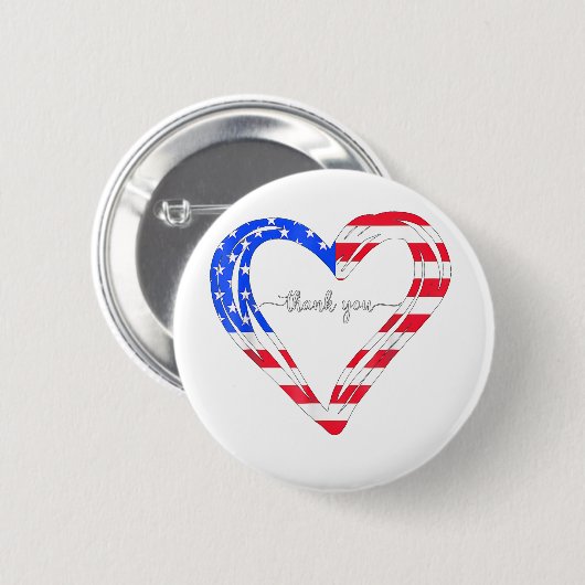 Bedankt voor uw Service American Flag Ronde Button 5,7 Cm (Voorkant /achterkant)
