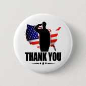Bedankt voor uw Service American Flag Ronde Button 5,7 Cm (Voorkant)