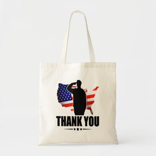 Bedankt voor uw Service American Flag Tote Bag (Voorkant)