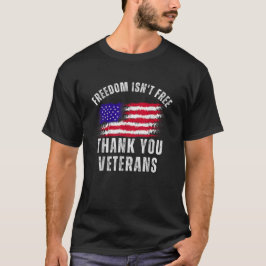 Bedankt voor uw service Veterans American Flag T-shirt