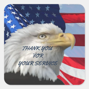 BEDANKT VOOR UW SERVICE VIERKANTE STICKER