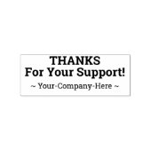 "BEDANKT voor uw steun!" + Bedrijfsnaam stempel (Afrduk)