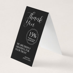 Bedankt voor uw steun Kortingvoucher Visitekaartje