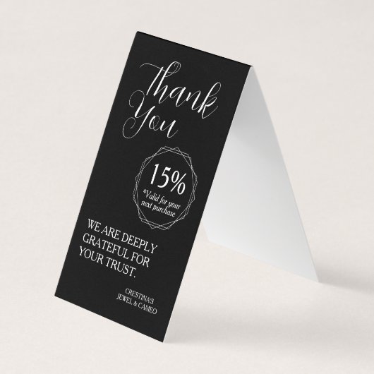Bedankt voor uw steun | Kortingvoucher Visitekaartje (Voorkant)