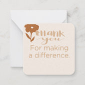 Bedankt voor uw steun: notitiekaartje (Achterkant)