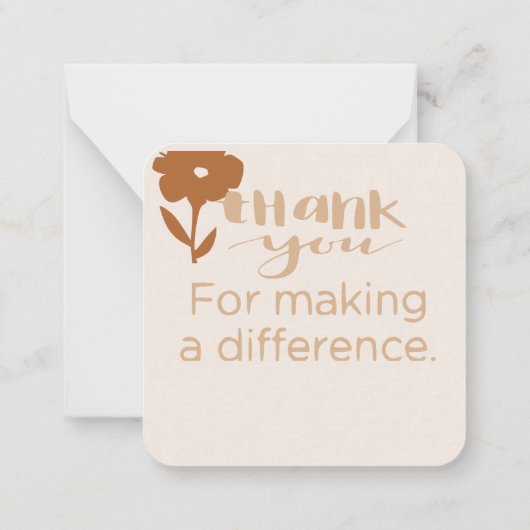 Bedankt voor uw steun: notitiekaartje (Achterkant)