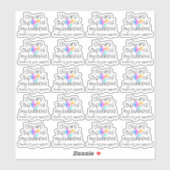 Bedankt voor uw supportregenbooghart sticker (Vel)