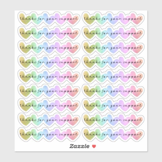 Bedankt voor uw supportregenbooglitter sticker (Vel)