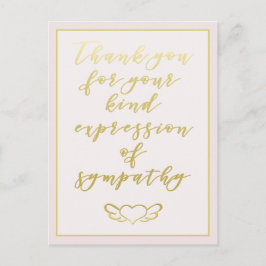 Bedankt voor uw sympathie - Blush Pink Briefkaart