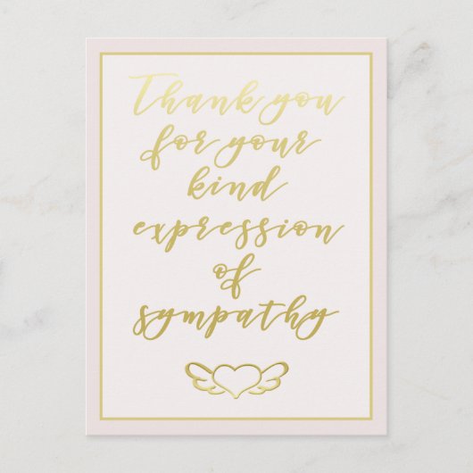Bedankt voor uw sympathie - Blush Pink Briefkaart (Voorkant)