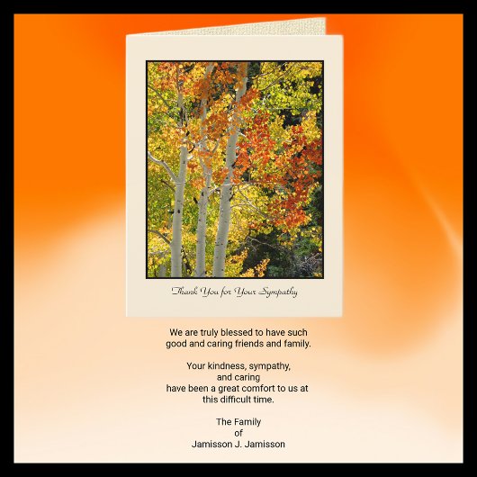 Bedankt voor uw sympathie, drie Aspens