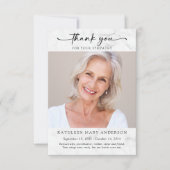 Bedankt voor uw sympathie fotokaart (Voorkant)