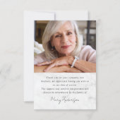 Bedankt voor uw sympathie fotokaart (Achterkant)