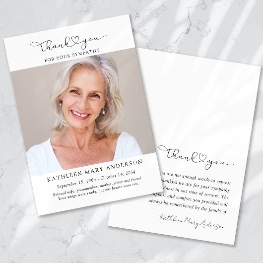 Bedankt voor uw sympathie fotokaart