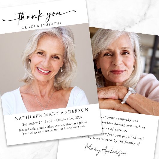 Bedankt voor uw sympathie fotokaart