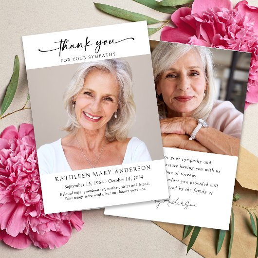 Bedankt voor uw sympathie fotokaart