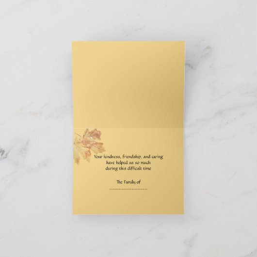 Bedankt voor uw sympathie, Leaves Raindrops Note K (Binnen)