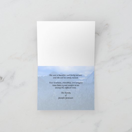 Bedankt voor uw sympathie, Mountain Wildflower Not (Binnen)