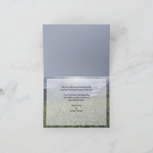 Bedankt voor uw sympathie Nota Mountain Wildflower (Binnen)