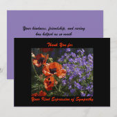 Bedankt voor uw sympathie, Oranje Flowers Poppies (Voorkant / Achterkant)