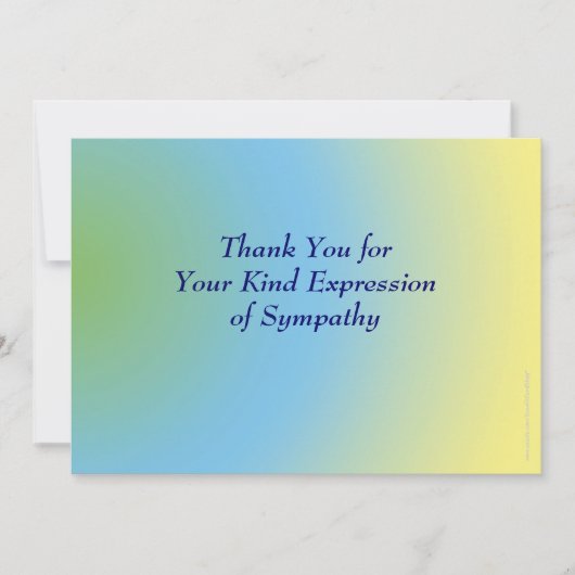 Bedankt voor uw sympathie, Pastel Blue Yellow (Voorkant)