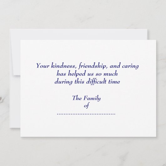 Bedankt voor uw sympathie, Pastel Blue Yellow (Achterkant)