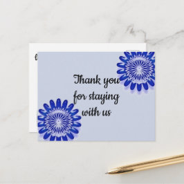 Bedankt voor uw verblijf in vakantiehuis Blue Flow Briefkaart