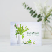 Bedankt voor uw verwijzingen Moderne bloemen Briefkaart (Staand voorkant)