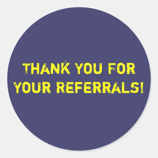 Bedankt voor uw verwijzingen! ronde sticker (Voorkant)